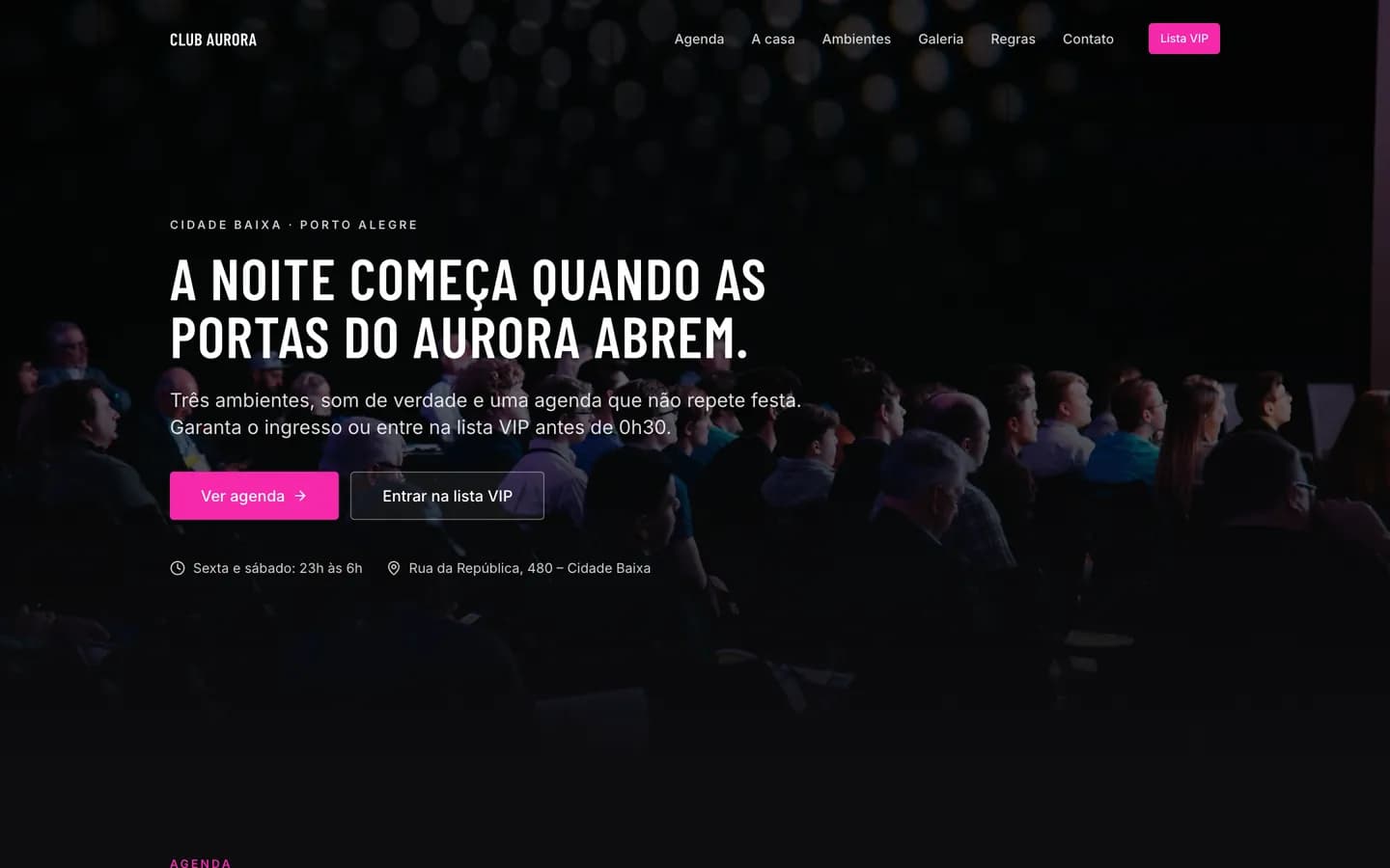 Modelo de site para Balada / Casa de eventos