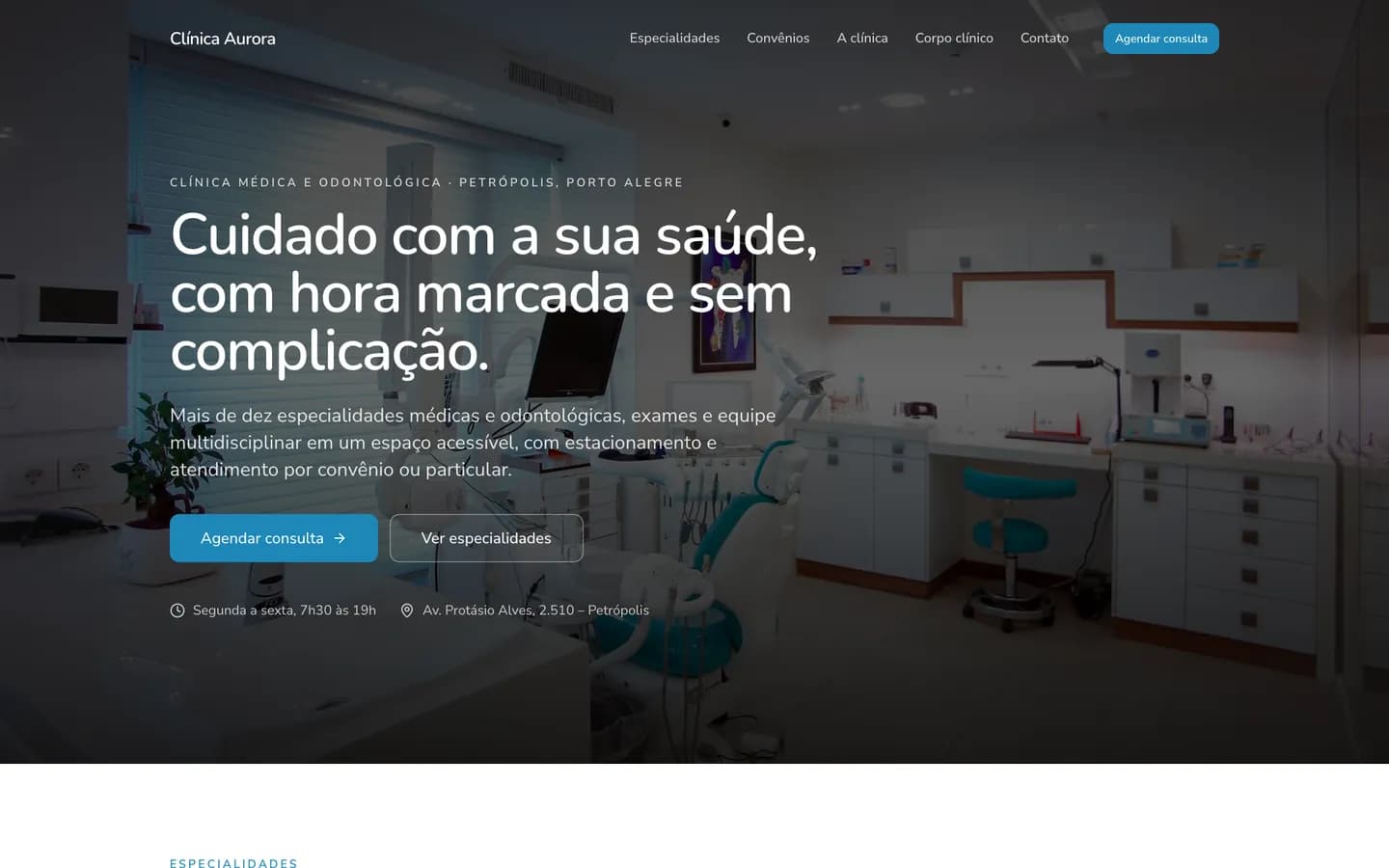 Modelo de site para Clínica / Consultório / Odonto