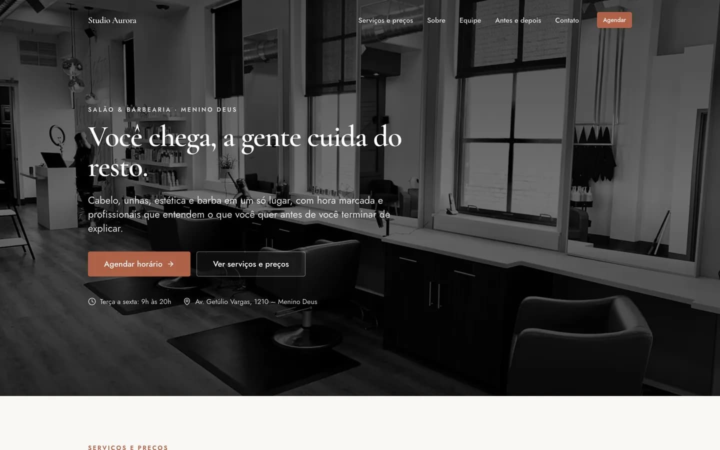 Modelo de site para Salão / Barbearia / Estética