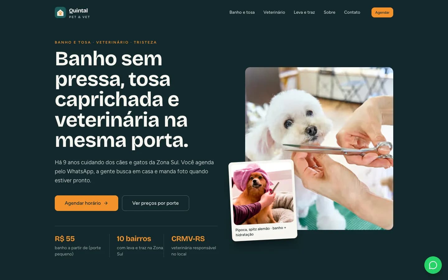 Modelo de site para Pet shop / Banho e tosa / Veterinário